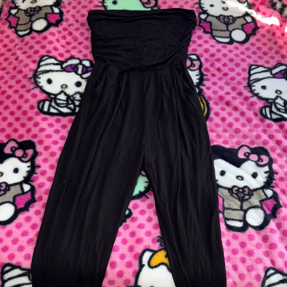 Black Strapless Jumpsuit